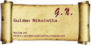 Gulden Nikoletta névjegykártya